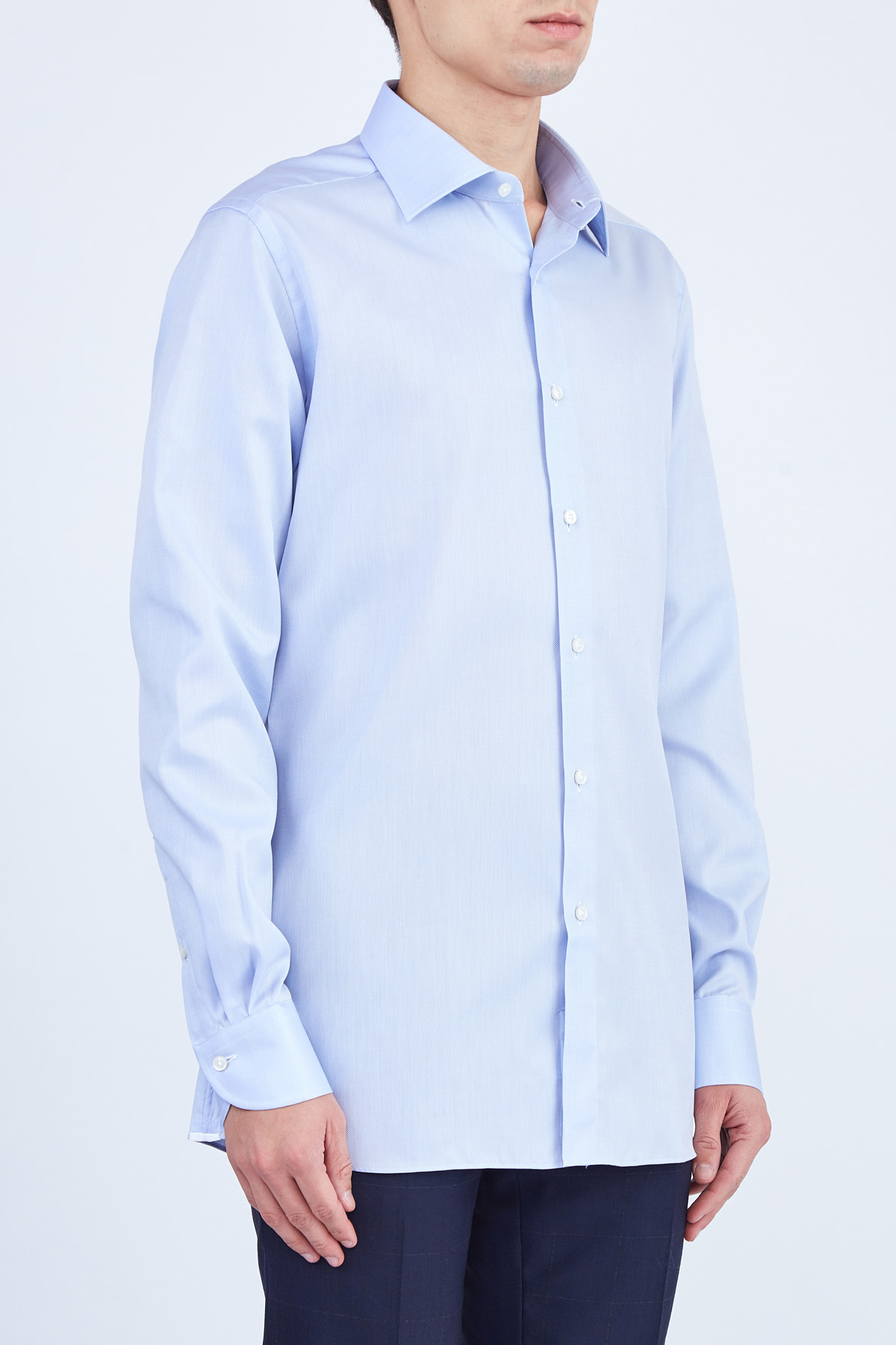 Классическая рубашка из хлопка Wrinkle Free в деловом стиле XACUS, цвет голубой, размер 48 - фото 3